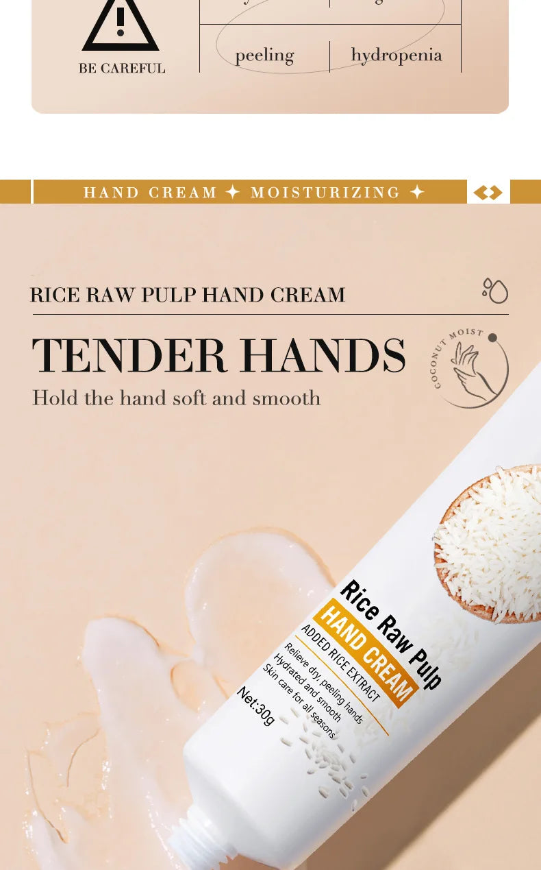 Crème hydratante pour les mains au riz blanc - BIOAQUA 30g