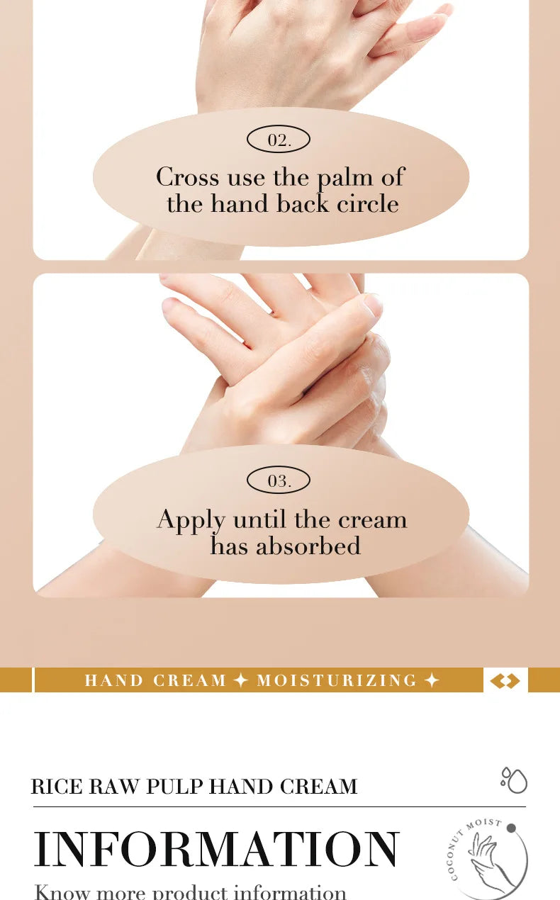 Crème hydratante pour les mains au riz blanc - BIOAQUA 30g