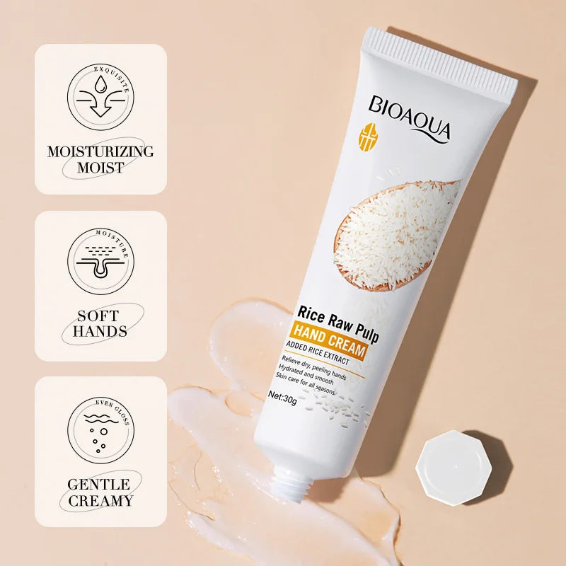 Crème hydratante pour les mains au riz blanc - BIOAQUA 30g