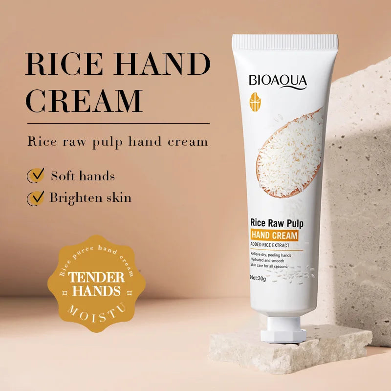 Crème hydratante pour les mains au riz blanc - BIOAQUA 30g