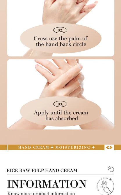 Crème hydratante pour les mains au riz blanc - BIOAQUA 30g